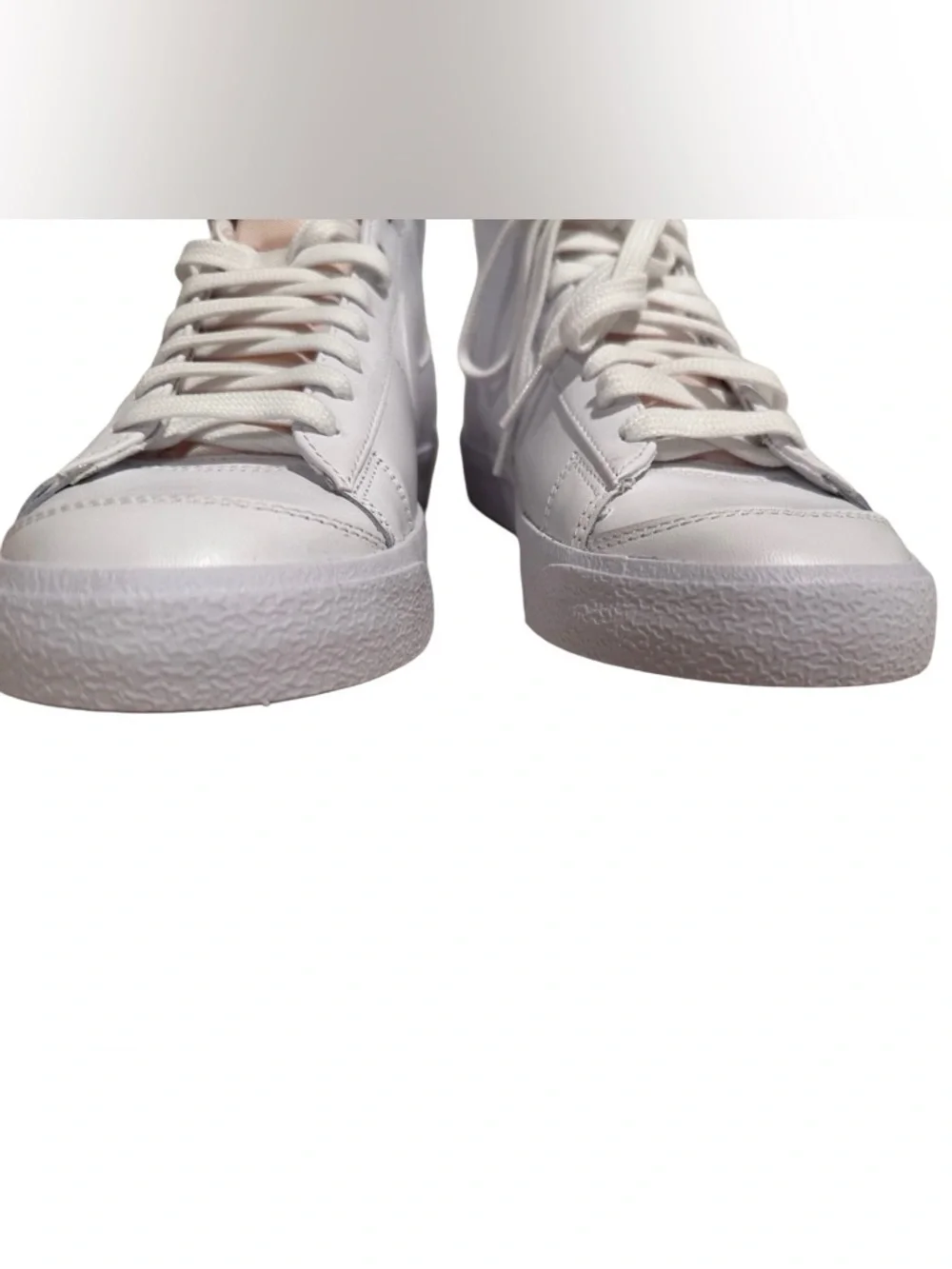 Nike Blazer Mid '77 Triple White Leather High Top Sneakers - Women's 8.5